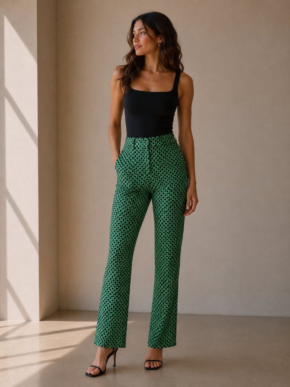 Prada High Waist Straight Leg Pants Size 42 US 6